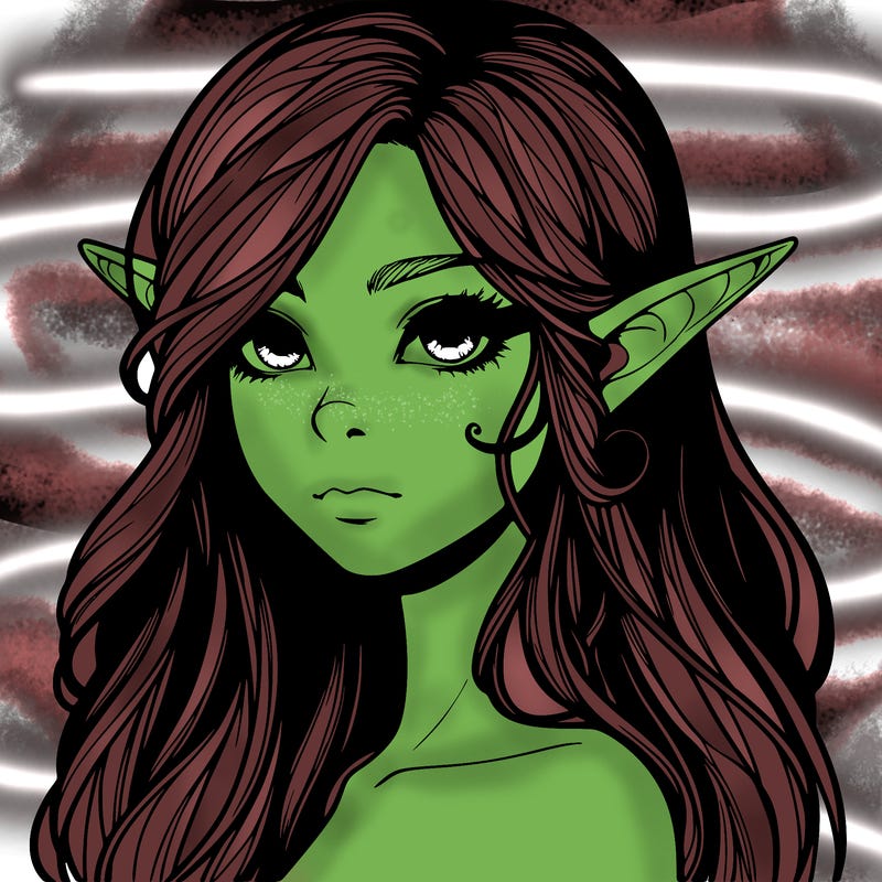 elf girl realistic dark fantasy