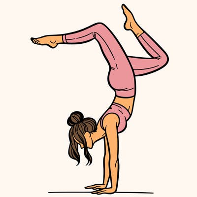 a woman doing a handstand