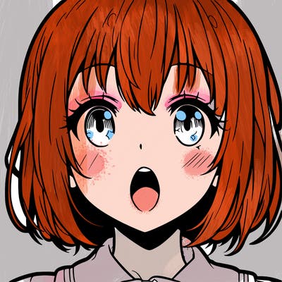 anime girl with mouth
