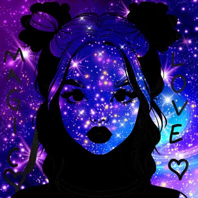 realistic girl with two buns in hair and lips