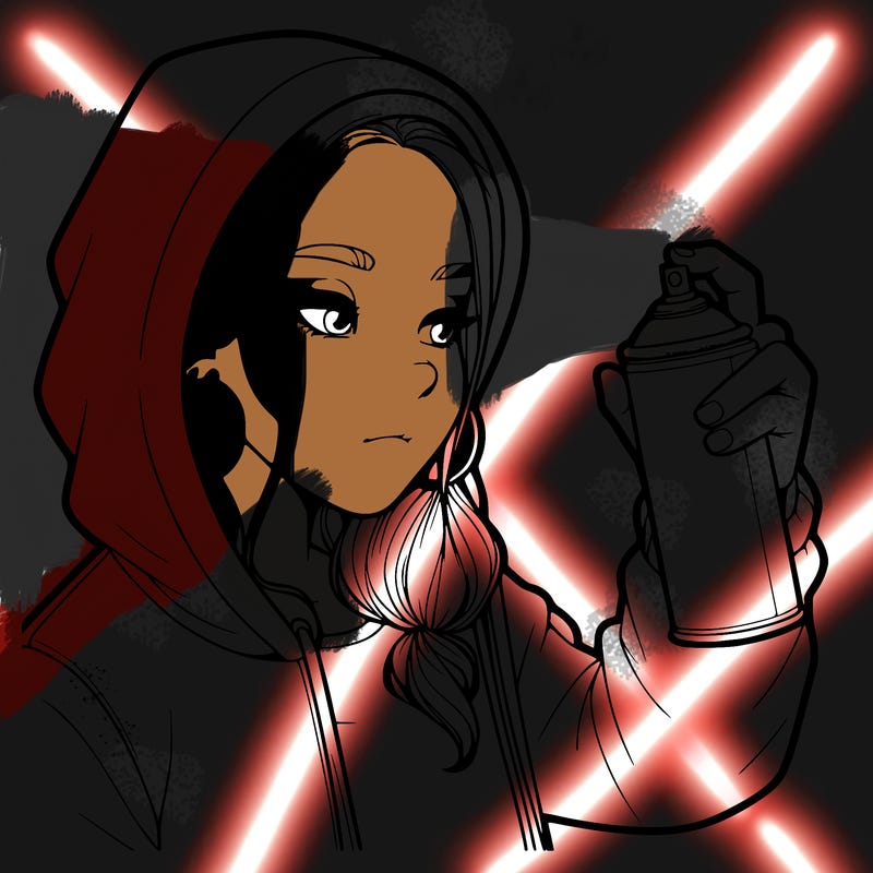 a realistic girl, spray painting