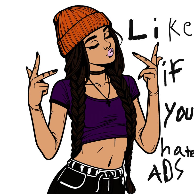 realistic teenage girl with braids and a beanie and crop top doing 🫶🏼