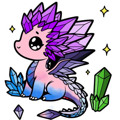 little cute crystal dragon