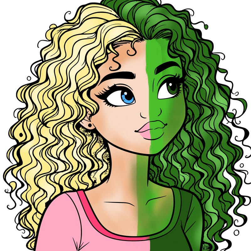 realistic girl with curly hair