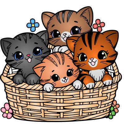 kittens in a basket