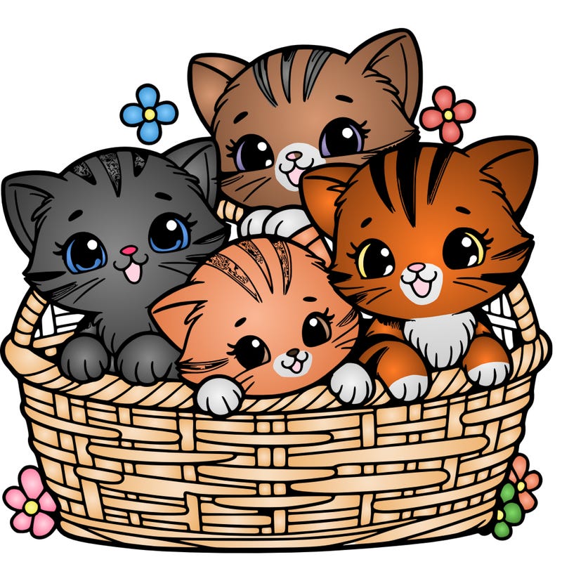 kittens in a basket