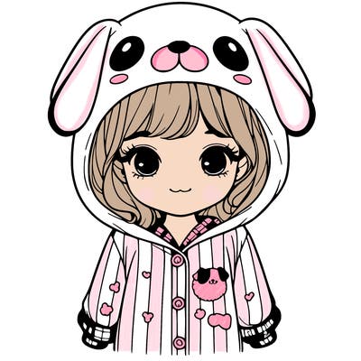 realistic girl in dog pjs