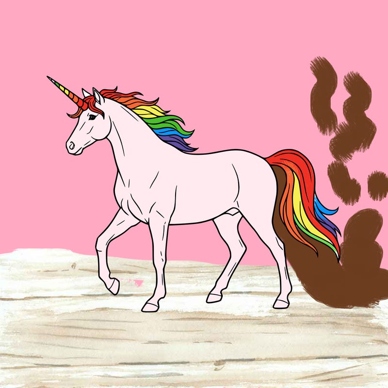 a unicorn facing the other direction