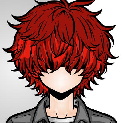 manga boy fluffy hair covering his eyes