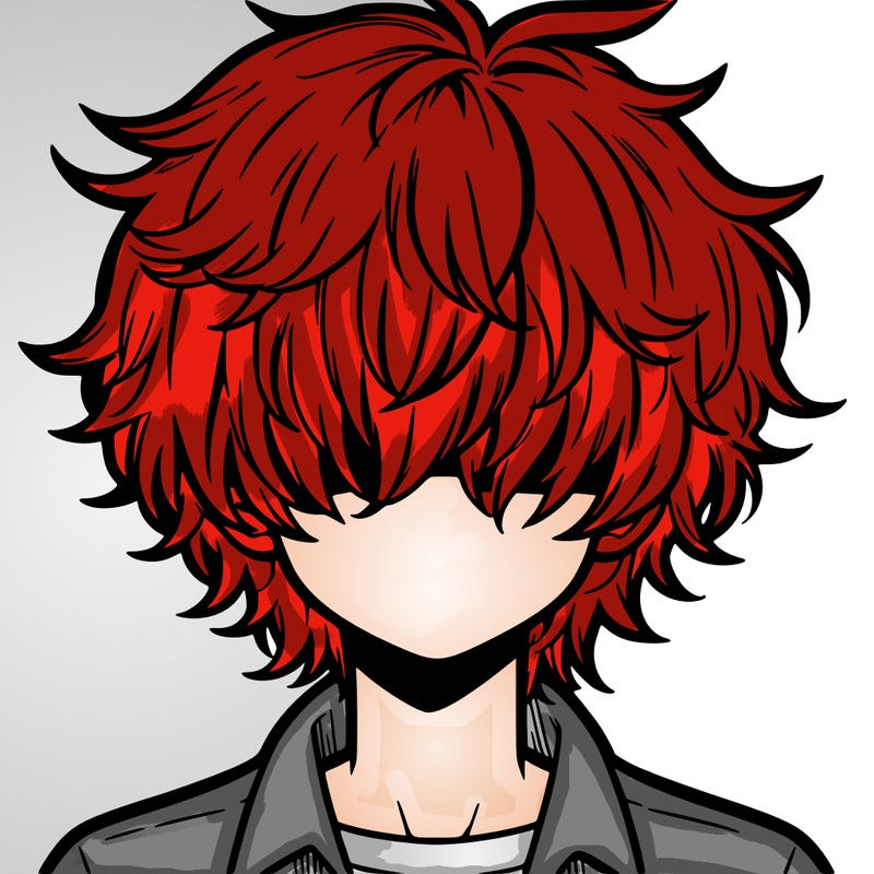 manga boy fluffy hair covering his eyes