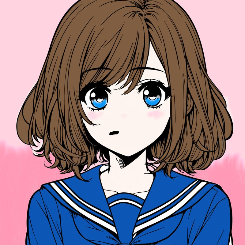 realistic manga school girl