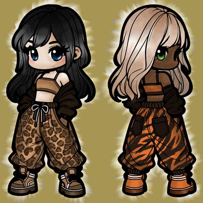 girl in crop top and baggy pants