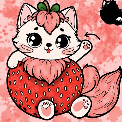 a strawberry cat.