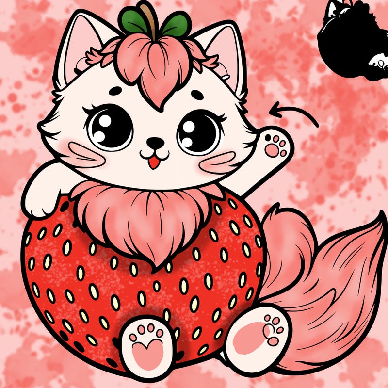 a strawberry cat.