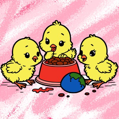 chicks eating