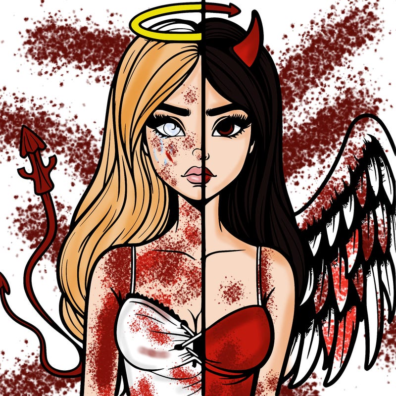 devil vs angel realistic girl