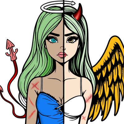 devil vs angel realistic girl