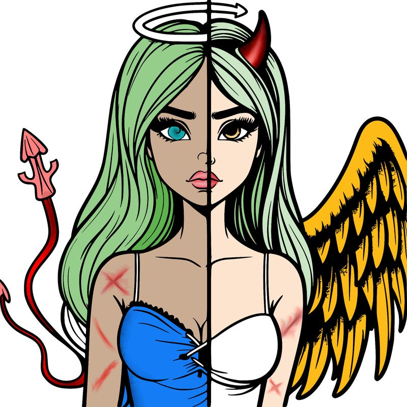 devil vs angel realistic girl