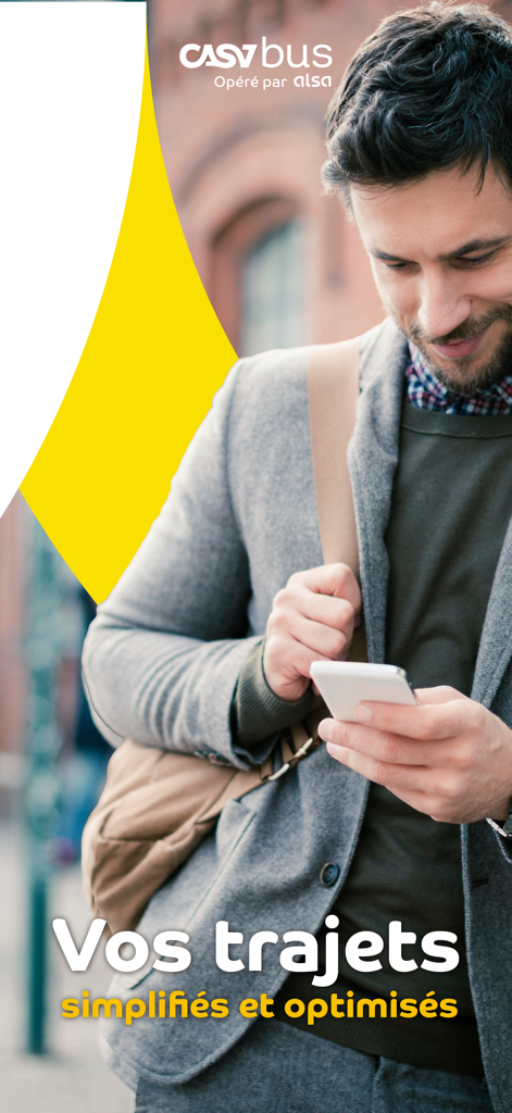 CASABUS - A young professional using the Casabus app on his smartphone to plan his daily bus commute in Casablanca