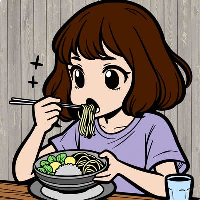 a girl eating food