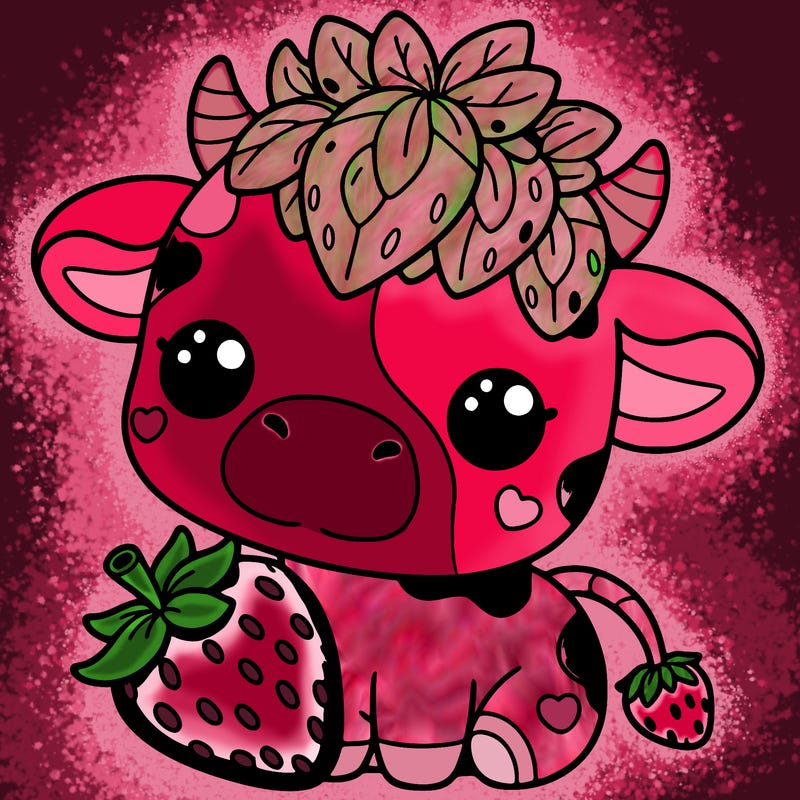 cute strawberry cow