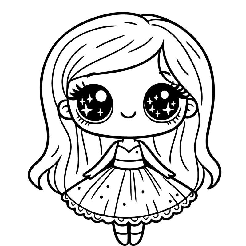 a girl in a dress with sparkly eyes