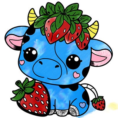 cute strawberry cow