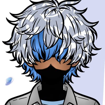 manga boy fluffy hair covering his eyes