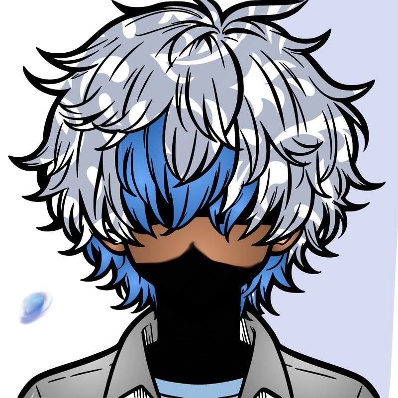 manga boy fluffy hair covering his eyes