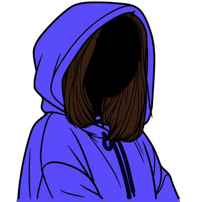 a realistic girl in a hoodie