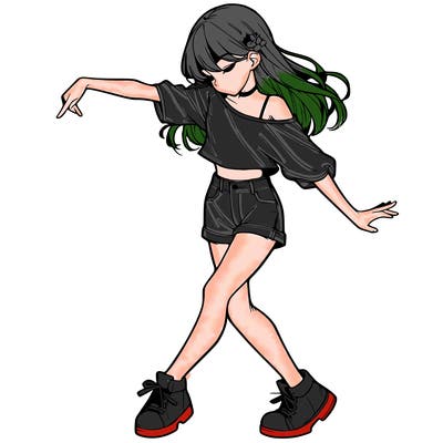 realistic girl danceing
