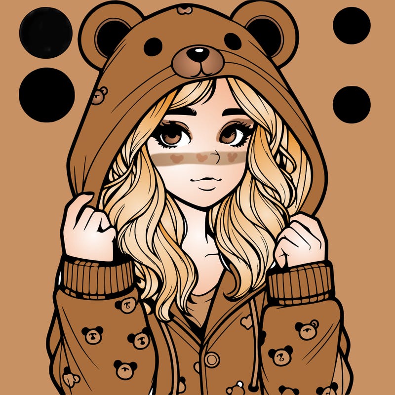 realistic girl in a animal pjs hoodie