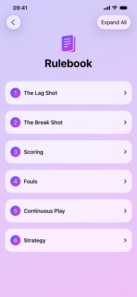 Straight Pool Sheet - Sports App | MWM