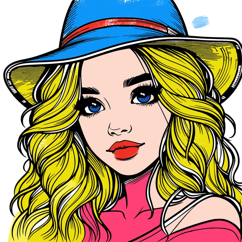 realistic girl with hat