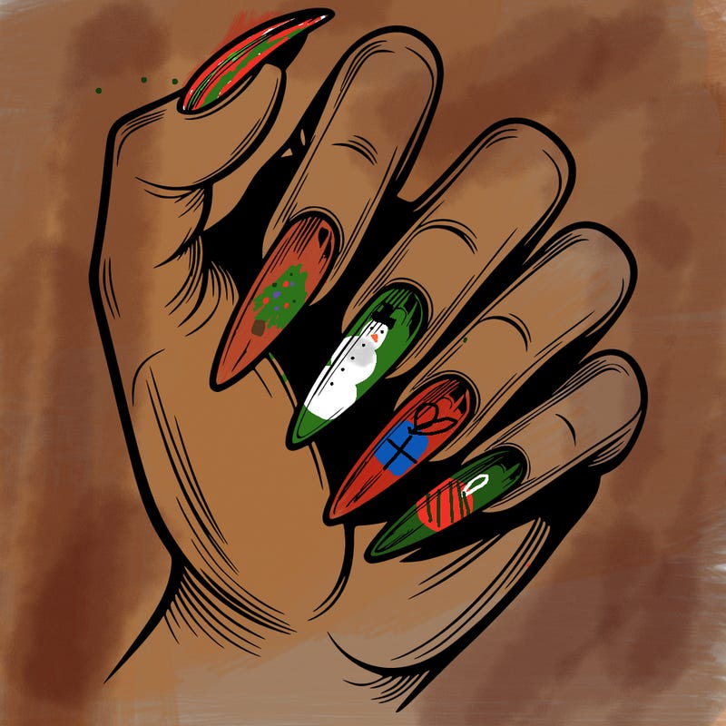 manicure with long nails