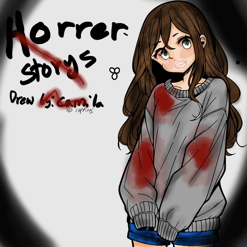 manga teen girl  in a sweater and baggy pants