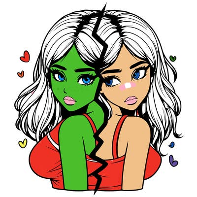 realistic girl split