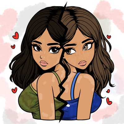 realistic girl split