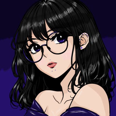 manga woman character with glasses and nice lips
