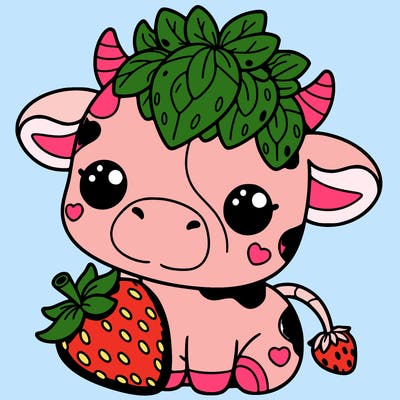 cute strawberry cow