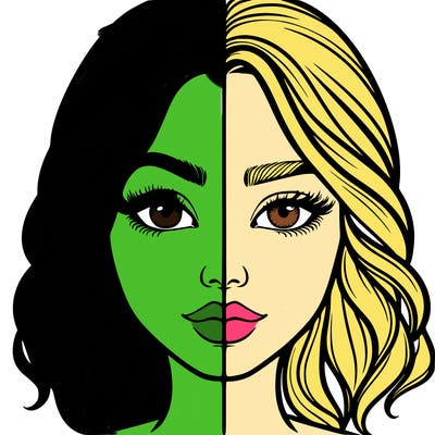 realistic girl split half