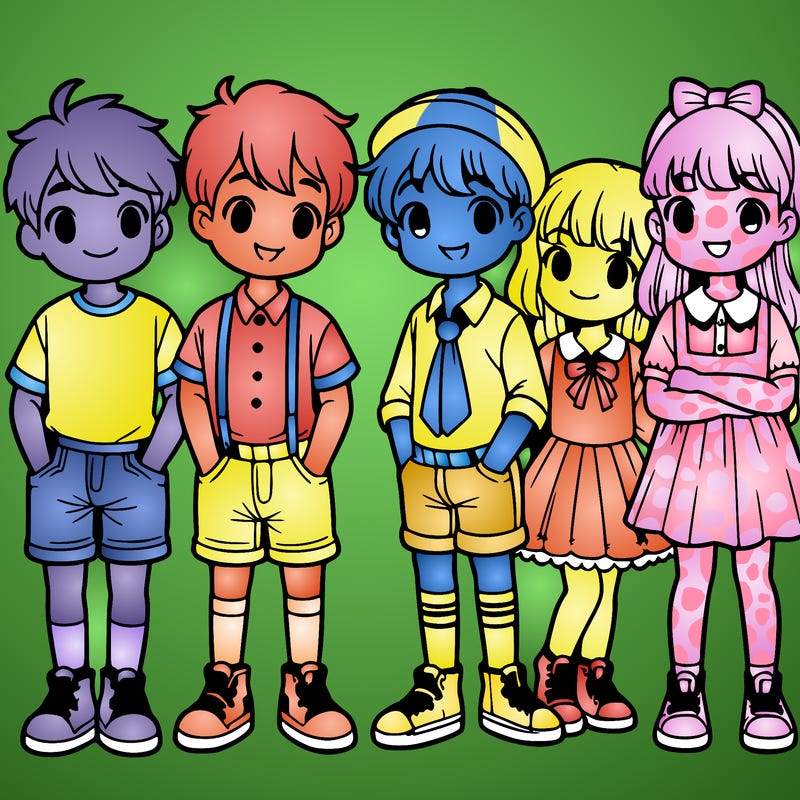 five boys and two girls