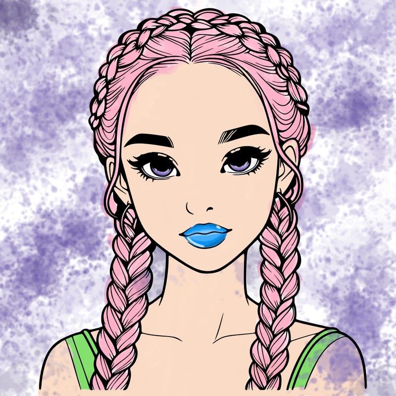 realistic girl with braids