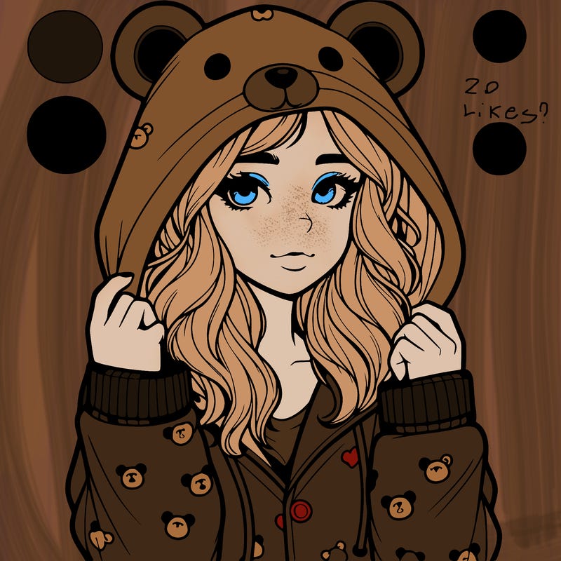 realistic girl in a animal pjs hoodie