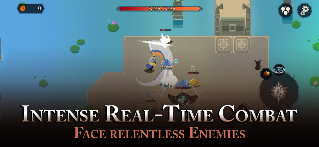 Endless Wander roguelike RPG présentant un combat intense en temps réel dans un style pixel art