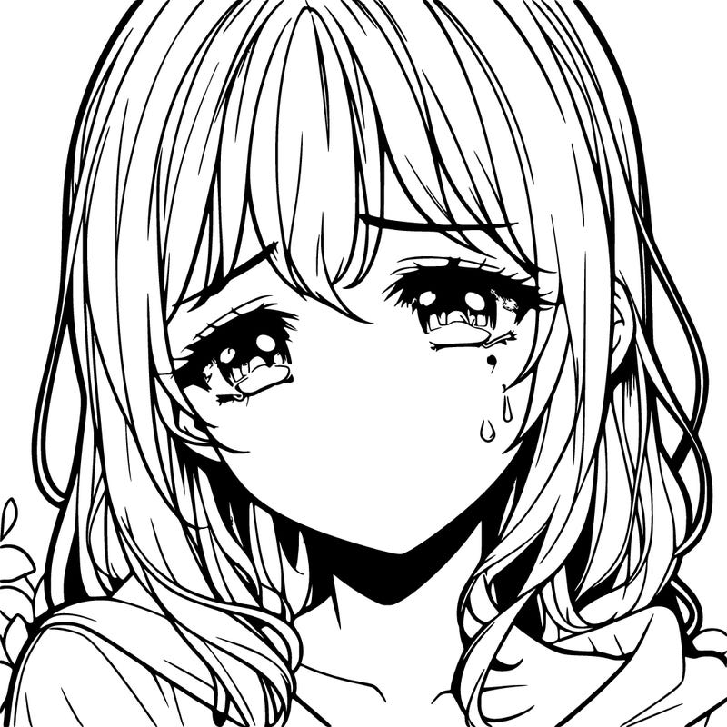 sad realistic anime girl