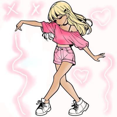realistic girl danceing