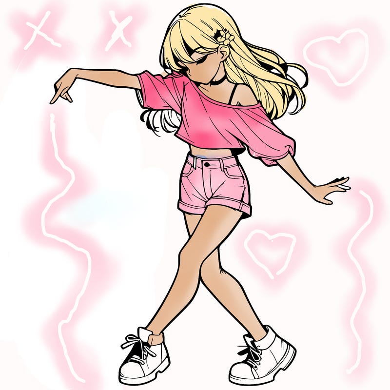 realistic girl danceing