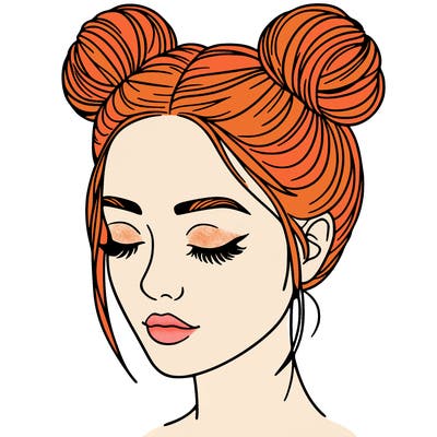 woman with hair buns