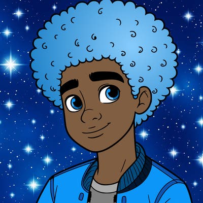 teen boy with afro